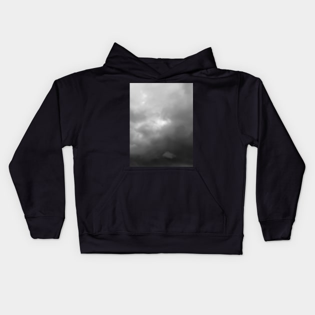 Dark grey sky rainy clouds. Kids Hoodie by FOGSJ